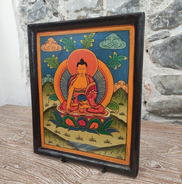 quadro in legno buddha dipinto