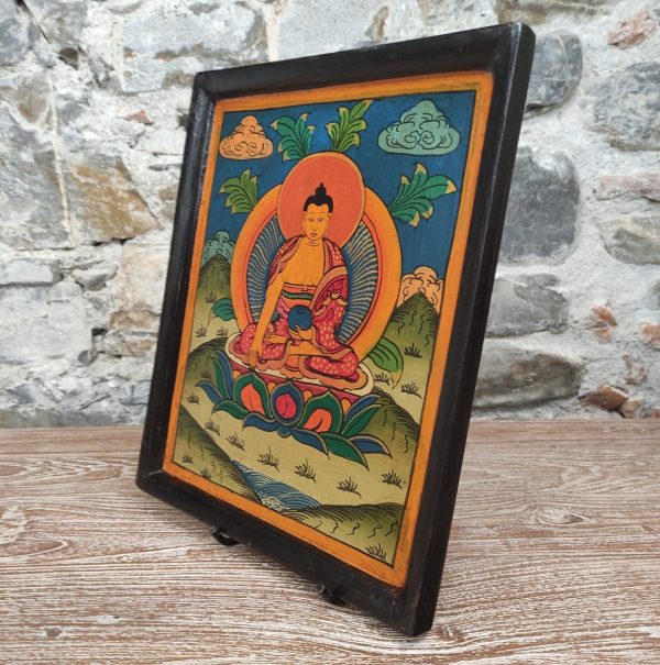 quadro in legno buddha dipinto