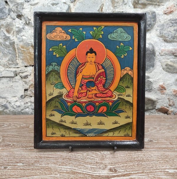 quadro in legno buddha dipinto